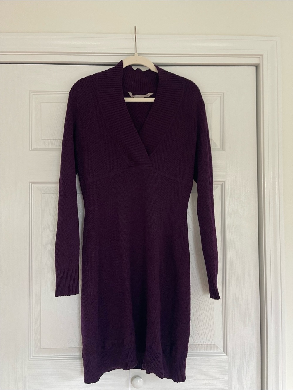 Athleta Plum Long-Sleeve Merino Wool Knit Sweater Dress